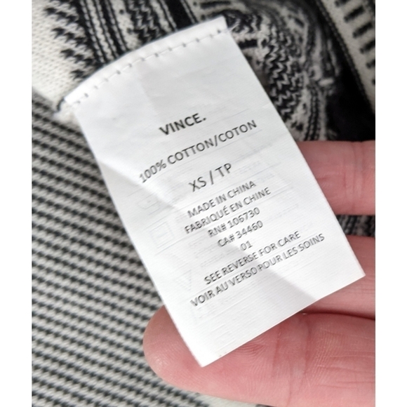 Vince 100% Cotton Multi Stripe Open Cardigan Sweater - Picture 5 of 8